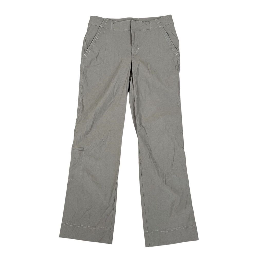 Athleta Womens Size 6 Brown Taupe Flat Front‎ Pants Wide Straight Pocket Stretch
